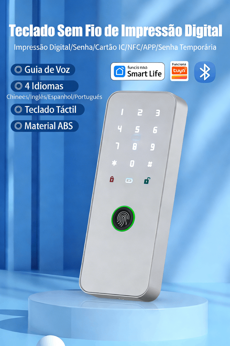 Funcionalidades do teclado biométrico sem fios