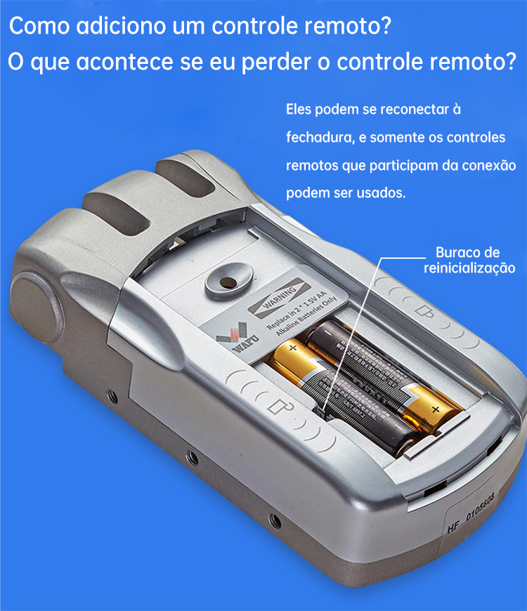 Instruções de emparelhamento remoto e reposição