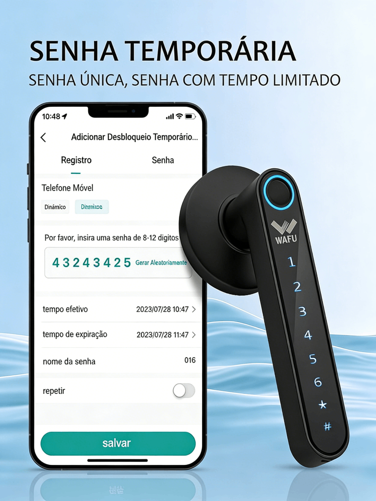 Ecrã de definição de palavra‑passe temporária da WF-016