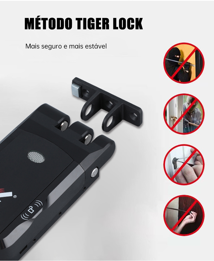 WF-026 trinco tipo tiger‑peak para maior segurança