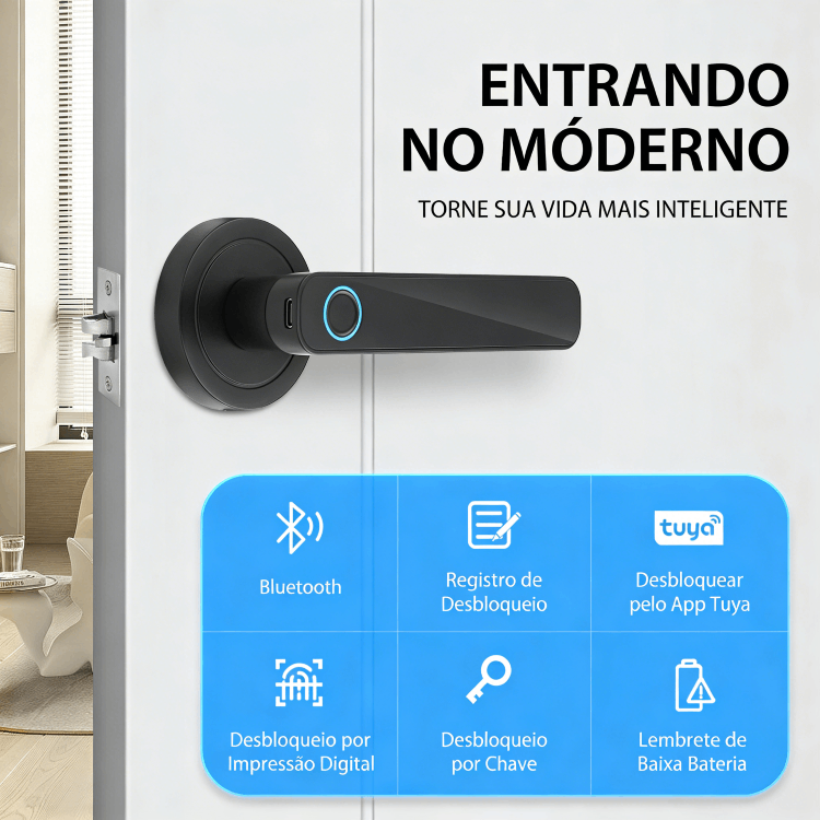 WF-F3 desbloqueio triplo via App Bluetooth e aviso de bateria fraca