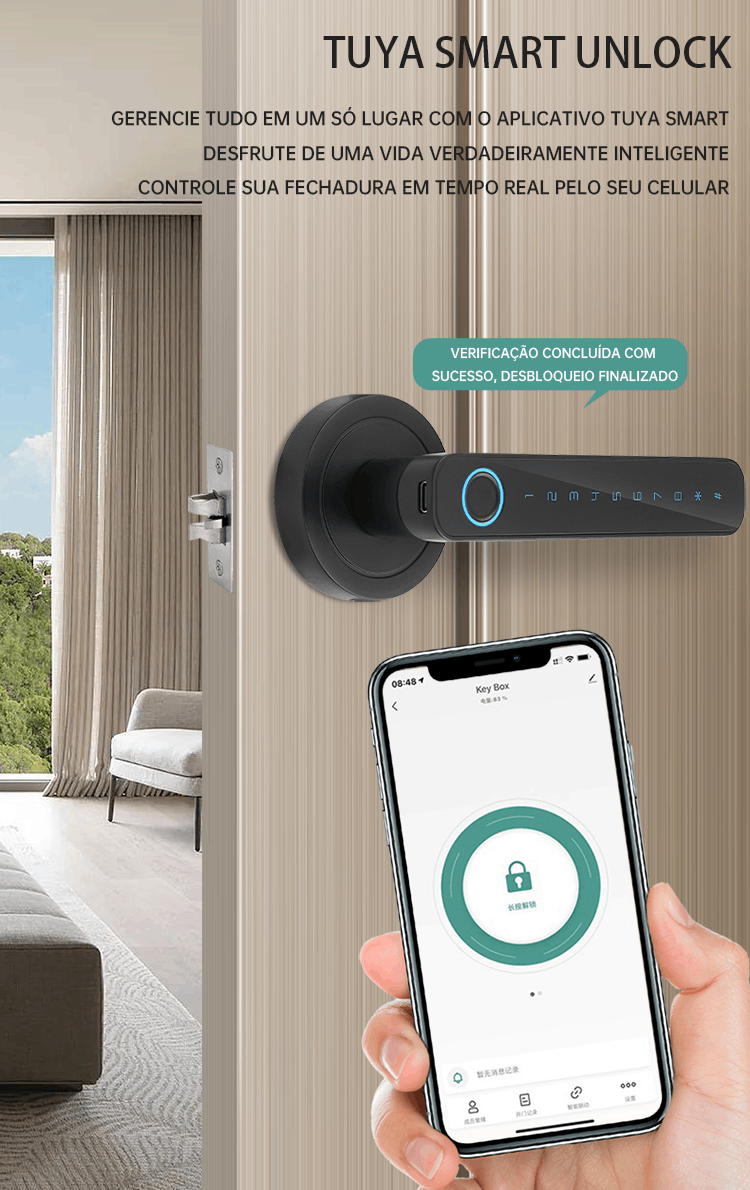 WF-F4 interface de desbloqueio com um toque na App
