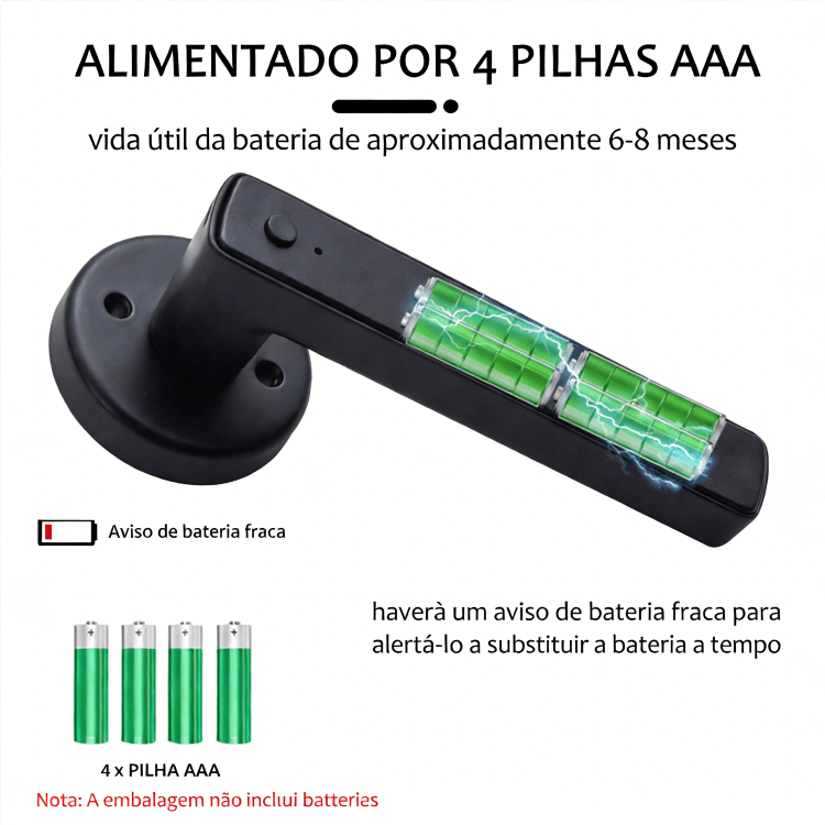 WF-F6 4 pilhas AAA com autonomia de 6–8 meses