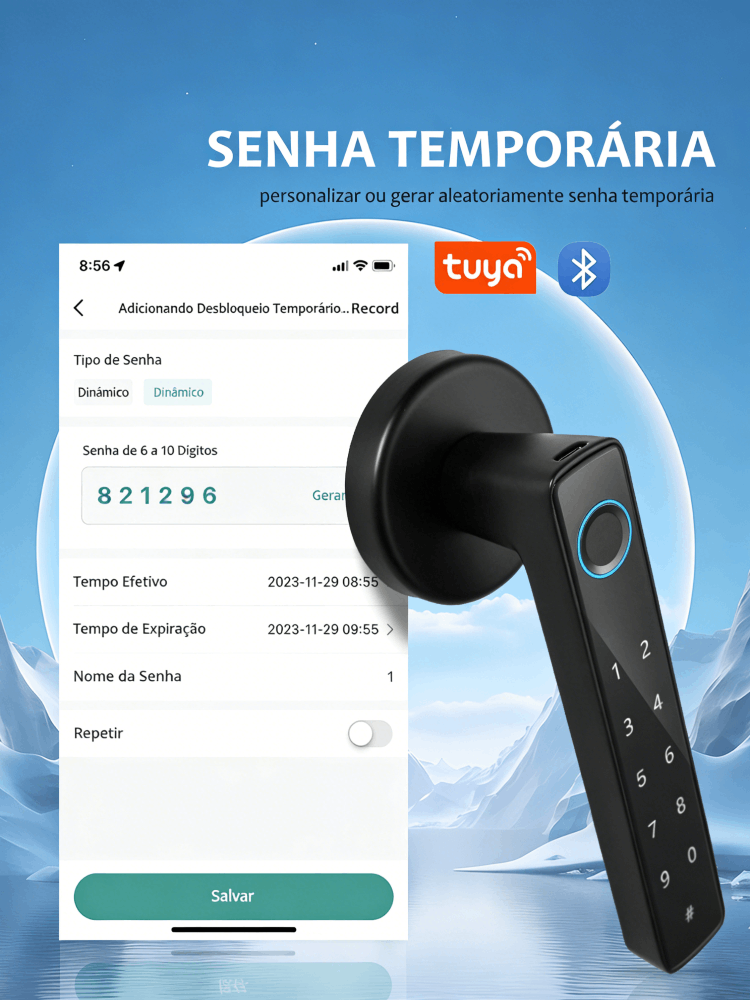 WF-F8 palavra‑passe temporária agendada