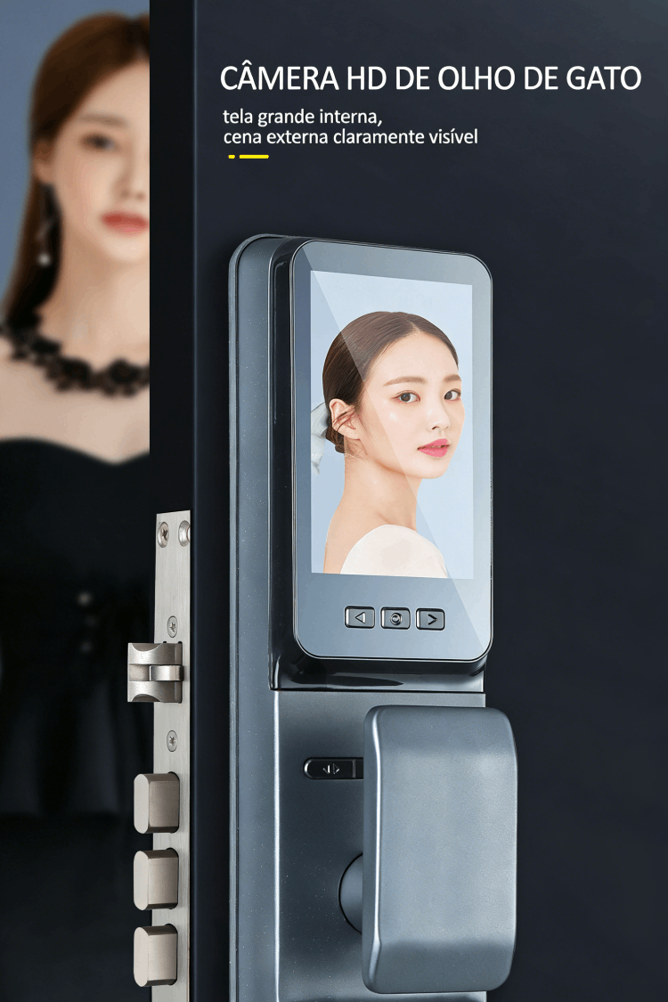 WF-MY4 câmara HD do olho mágico e ecrã interior de grandes dimensões