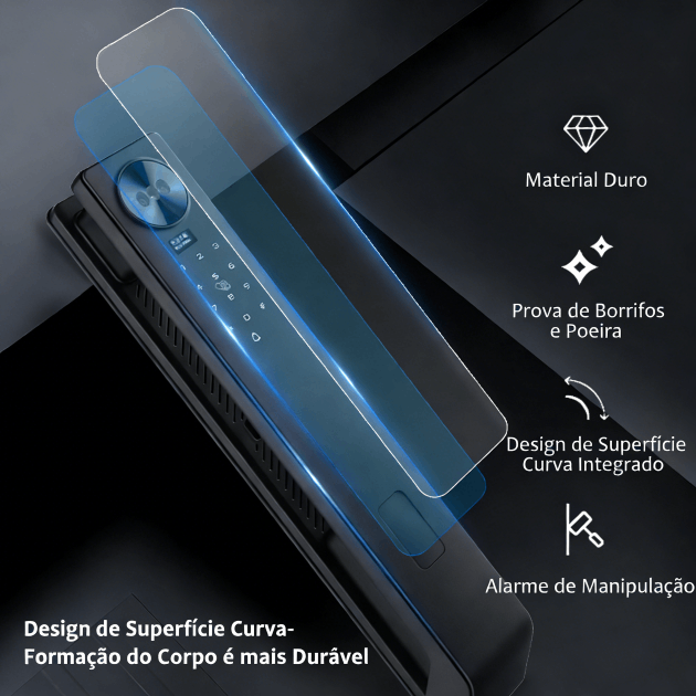 WF-MY6 design curvo integrado com alarme anti‑intrusão e proteção contra poeira