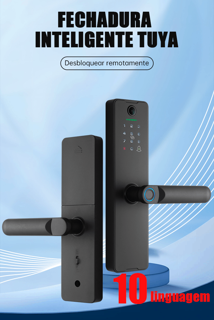 WF-X8 fechadura Tuya com impressão digital e desbloqueio remoto
